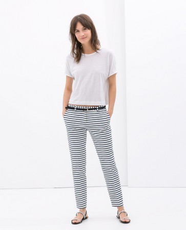Pantalón punto a rayas 24,49€